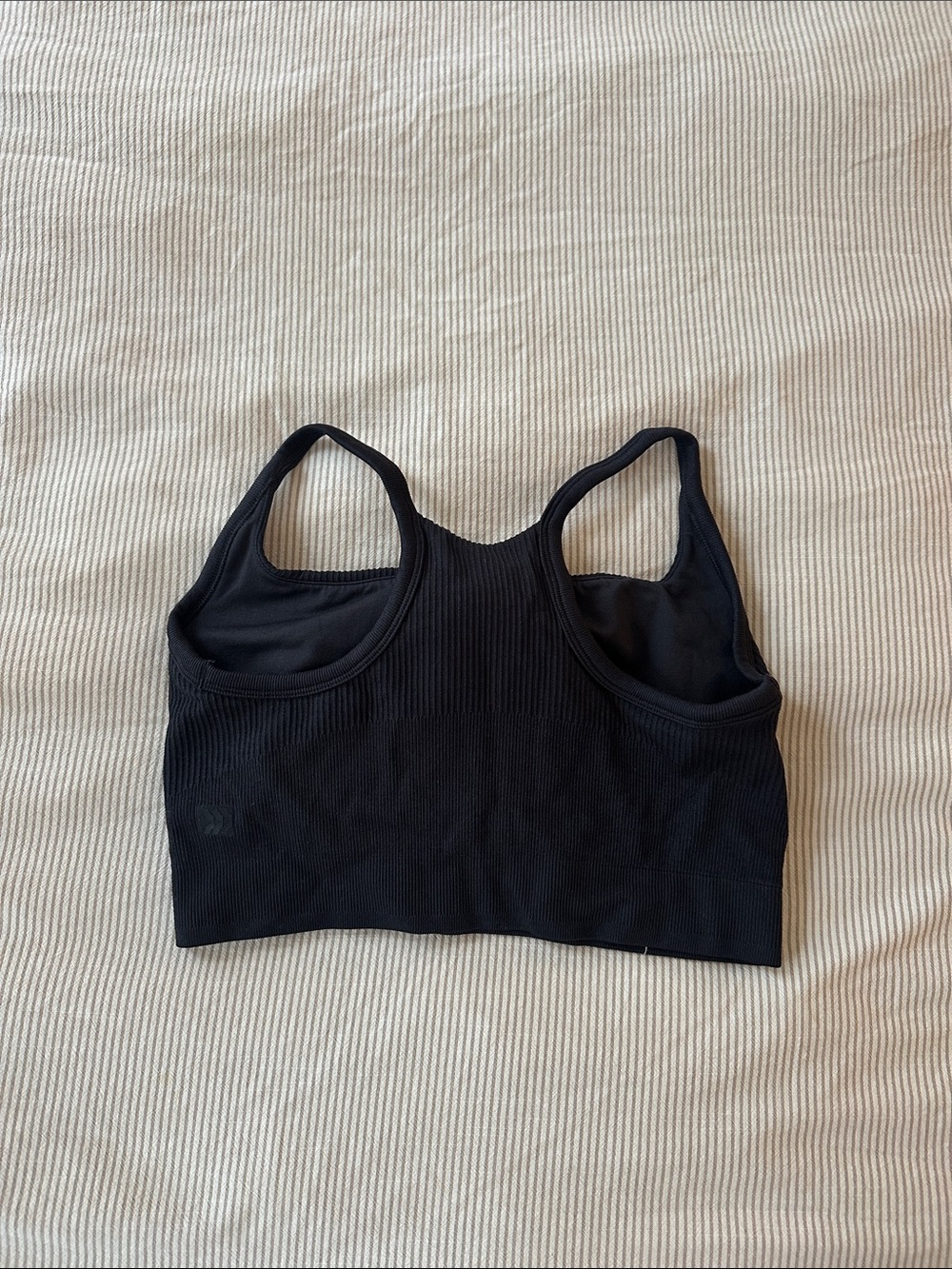 Black Ribbed Racerback Bralette - - Picture 3 of 3
